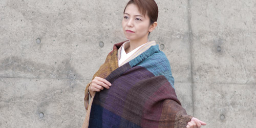 結城紬ショール