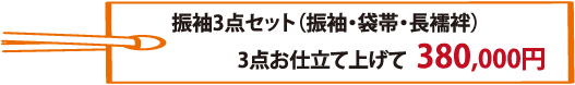振袖3点セット 380,000円