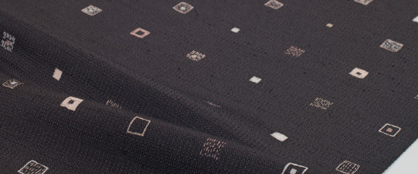 タッサーシルク小紋