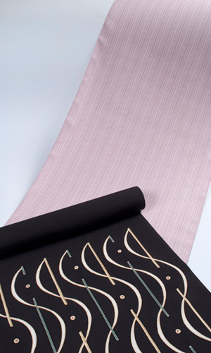 タッサーシルク小紋