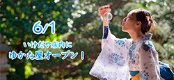 6月1日、いけだや店内はゆかた屋に衣替え。